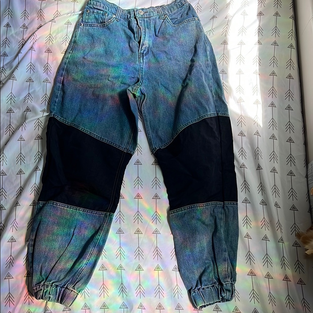 Colorblock Denim Joggers